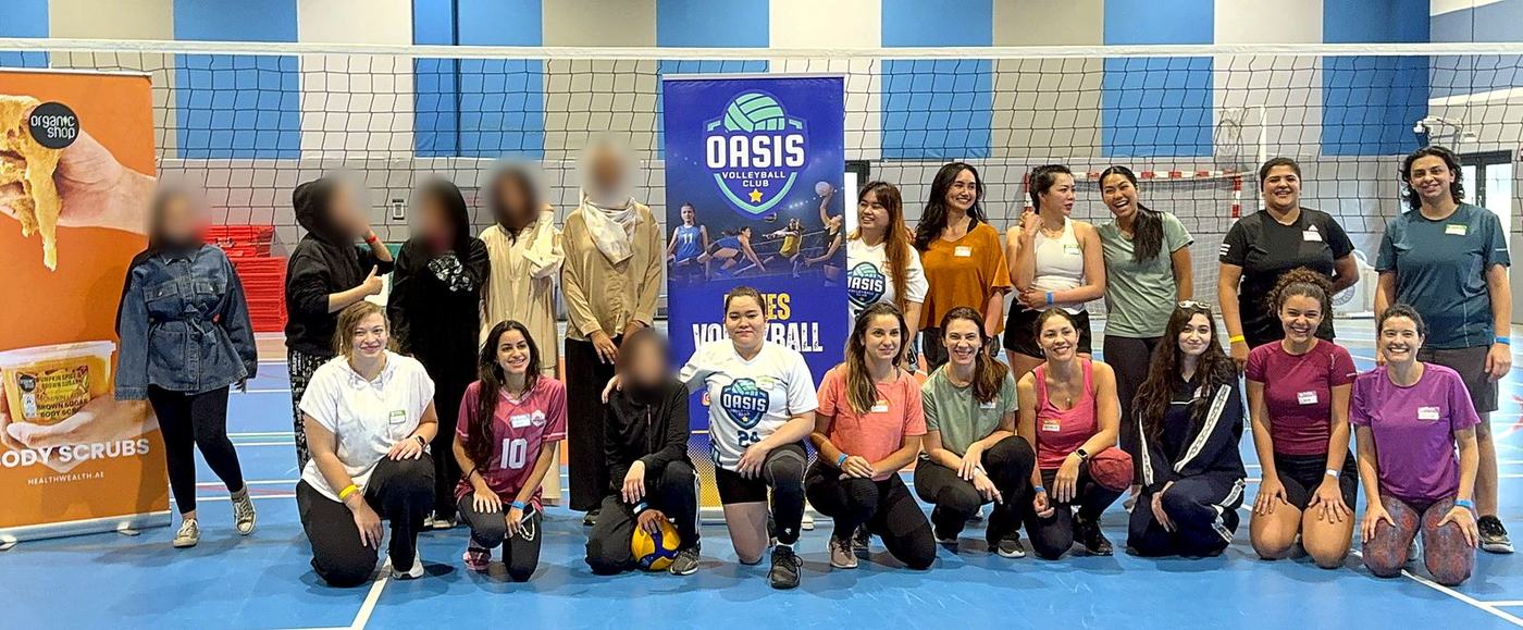 Women at the Oasis ladies-only volleyball afternoon in Abu Dhabi